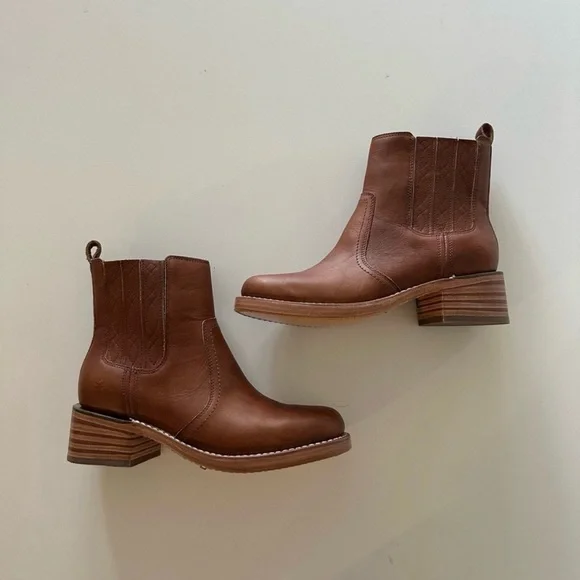 Frye Chelsea Boot Brown Leather Ankle Booties - Picture 2 of 7
